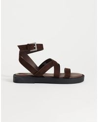 TOPSHOP - Sasha Strappy Flat Sandals - Lyst
