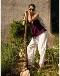 Stradivarius - Linen-effect Sarouel Trousers - Lyst