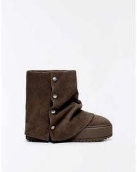 Bershka - Fur-lined Trouser Ankle Boots - Lyst