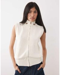 ASOS - Gebreid Jack Van Katoenmix Met Opstaande Boord En Rits - Lyst