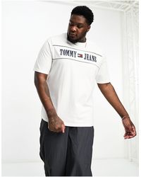 Tommy Hilfiger - Big & tall - t-shirt avec logo et bandes - Lyst