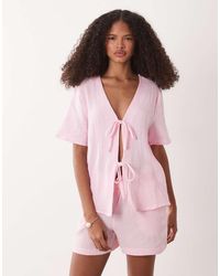 Jdy - Camicia A Maniche Corte Allacciata Sul Davanti - Lyst