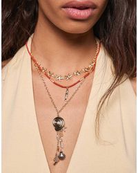 Bershka - Set Van 3 Kettingen Met Hangertje - Lyst