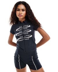 Collusion - Zip Through Polo Top Co-ord With Motocross Sprint - Lyst
