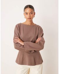 ASOS - Seam Detail Waisted Long Sleeve Tee - Lyst