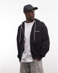 No Problemo - Sudadera Negra Con Capucha, Cremallera Y Logo Pequeño De - Lyst