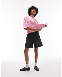 TOPSHOP - Denim Loose Fit Jort - Lyst