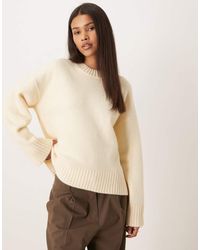 Gina Tricot - Crew Neck Knitted Sweater With Wide Sleeves - Lyst