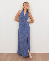 ANAYA - Floral Burnout Halter Neck Maxi Dress - Lyst