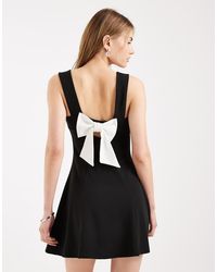 Miss Selfridge - Bow Back Mini Dress - Lyst