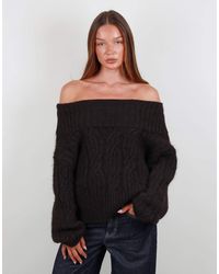 SIMMI - Oversized Off Shoulder Knitted Jumper - Lyst