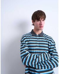 TOPMAN - Long Sleeve Cropped Rugby Polo - Lyst