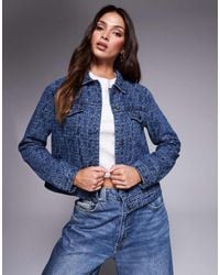 ARMANI EXCHANGE - Monogram Denim Jacket - Lyst