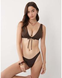 ASOS - Fuller Bust Maya Alice Tie Front Plunge Bikini Top - Lyst
