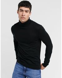 mens black roll neck jumper