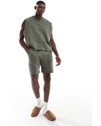 ASOS - Pyjamaset Van Hemdje En Short Met Onafgewerkte Zoom - Lyst
