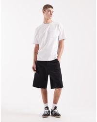 Timberland - Pantalones Cortos Negros De Estilo Carpintero Con Acabado Lavado De Lona Duck De - Lyst