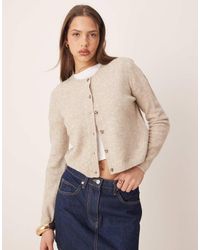 Jdy - Crew Neck Cardigan With Wool - Lyst