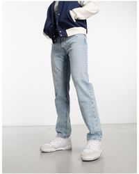 Abercrombie & Fitch - Jeans dritti anni '90 invecchiati lavaggio chiaro - Lyst