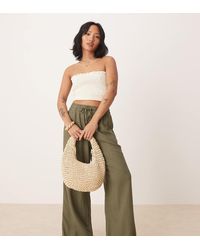 JDY Petite - Wide Leg Linen Trouser - Lyst