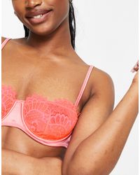 ASOS Milly Satin & Lace Underwire Bra - Pink