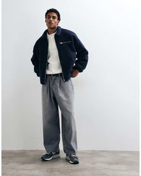ASOS - Oversized Borg Fleece Zip Through Jacket - Lyst