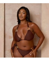Moda Minx Curve - X Alessa Tyrrell-charles Triangle Bikini Top With Molten Hardware Detail - Lyst