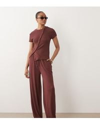 ASOS - Asos Design Tall Textured Knit Wide Leg Trouser Co-Ord - Lyst