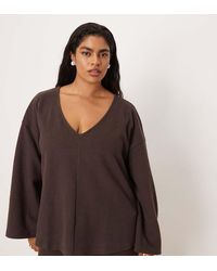 ASOS - Asos Design Curve Super Soft Wide V-seam Front Jumper - Lyst