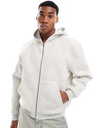 ASOS - Boxy Oversized Scuba Zip Through Hoodie - Lyst