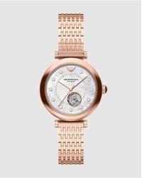 Emporio Armani - Archelia Automatic Rose-Tone Stainless Steel Watch - Lyst
