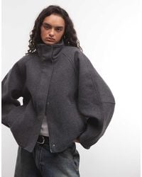 Weekday - Wool Blend Jacket With Funnel Neck Collar - Lyst
