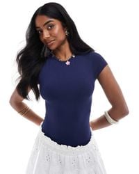 Bershka - Body Van Polyamide Met Korte Mouwen - Lyst