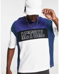 ASOS - Asos Actual Oversized T-shirt With Cut And Sew Panels And Logo Print - Lyst