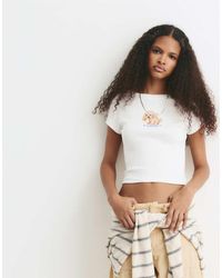 Pull&Bear - T-Shirt Color Ghiaccio Con Grafica Con Cane - Lyst