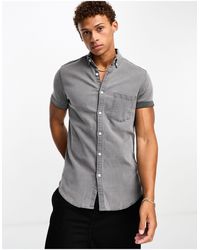 ASOS - Short Sleeve Stretch Slim Denim Shirt - Lyst