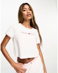 Tommy Hilfiger - Tommy Jeans Lounge Towelling Crop Tee - Lyst