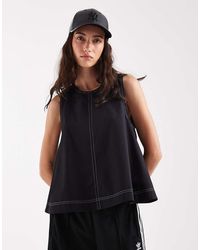 ASOS - Contrast Stitch Sleeveless Volume Top - Lyst
