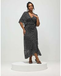 Yours Clothing - Polka Dot Wrap Dress - Lyst