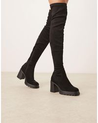 ASOS - Wide Fit Kai Chunky Heeled Over The Knee Boots - Lyst