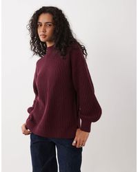 Vila - Oversize-strickpullover mit hohem kragen - Lyst
