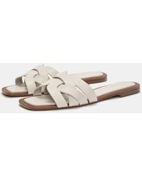 Pull&Bear - Flat Crossover Slider Sandals - Lyst
