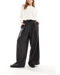 Aware - Tie Waist Pleat Front Wide Leg Trousers - Lyst