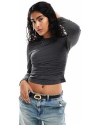 ASOS - Top A Maniche Lunghe Con Dettaglio Drappeggiato - Lyst