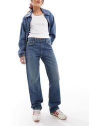 Pull&Bear - – gerade geschnittene jeans mit mittelhohem bund - Lyst