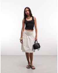 Reclaimed Vintage - Cotton Poplin Awkward Length Skirt - Lyst