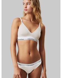 Calvin Klein - Maternity Modern Cotton Lightly Lined Triangle Bralette With Logo Taping - Lyst