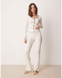 ASOS - Mix & Match Rib Pyjama Trouser With Bow - Lyst