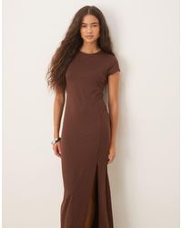 ASOS - Cap Sleeve Ruched Side Midi With Front Split - Lyst