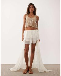 Miss Selfridge - Beach Chiffon Frill High Low Maxi Skirt - Lyst